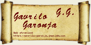 Gavrilo Garonja vizit kartica
